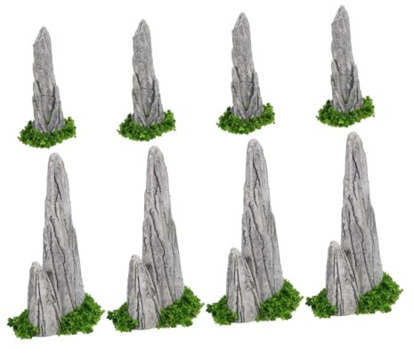Zerodeko 8 Stücke Miniatur Harz Steingarten Statue Für Topf Pflanze Moos Landschaft Landschaft Dekorative Aquarium Decor