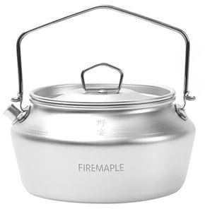 Fire-Maple Frost 0.8L Camping Kettle Camp Tea Coffee Pot Aluminum Outdoor Hiking Water Boiler Portable Teapot Lightweight with Foldable Handle for Bushcraft