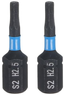 sourcing map 2pcs H2.5 Hex Screwdriver Bit 1/4 Hex Shank 25mm/1 Length Magnetic Hexagon Head Hex Bits S2 Steel Screw Driver Bit Industrial Grade Electric Drill Bits