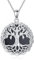 VONALA Baum des Lebens Halskette 925 Sterling Silber Schwarz Onyx Schmuck Geschenk für Frauen