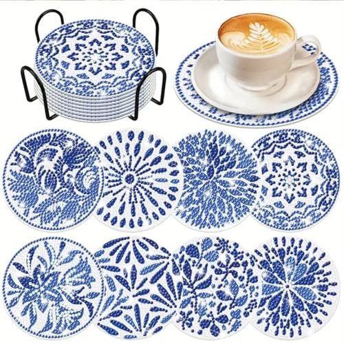 Peinture Diamant Dessous De Verre Diamond Painting Enfant Adulte Cheerful Cadeau Fille 4 5 6 7 8 9 10 11 12 10-12 14 15 Ans Anniversaire Goodies Drole Humoristique Idee Porcelaine Bleu Et Blanc