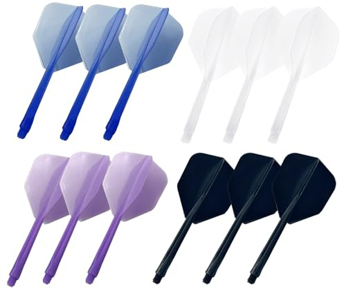 PERSENTU Dart Flights and Shafts,Personalised one Piece Integrated Accessory Plastic Break Resistance 2-in-1 Combined Dart Flights and Stems Dart Flights and ShaftS