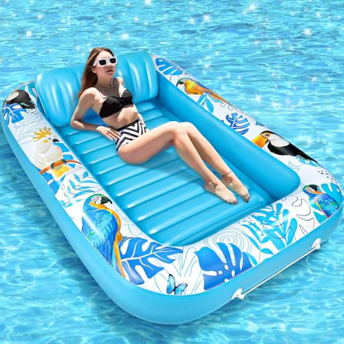 LUVTOY Colchoneta Piscina - Hinchables para Piscina - Azul Flotadores Piscina - Colchonetas Inflables Piscina Adultos - Colchoneta Playa - Colchon Hinchables Inflables Adecuada para Piscina de Playa