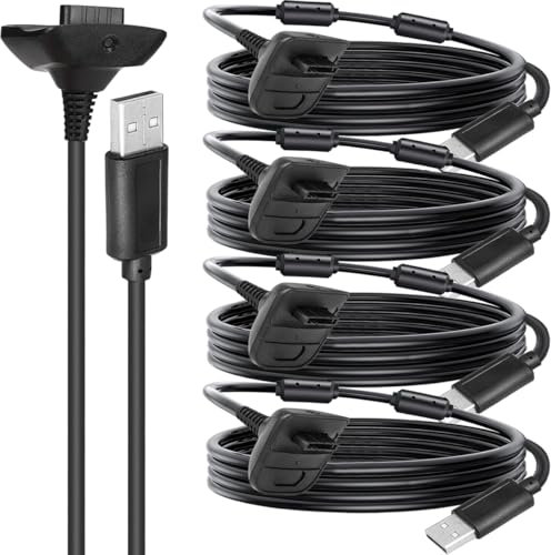 Xiatiaosann 2 Pcs Charging Cable for Xbox 360 USB Charging Cable, for Microsoft Slim Wireless Gamepad, for xBox 360 Slim Wireless Game Controllers(1.8m)