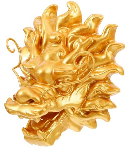 ibasenice Fontaine Murale en Résine Tête De Dragon Dorée 13x15x8 Cm pour Jardin Extérieur Décoration Fontaine Extérieure Murale Décorative Élément d'eau Puissant Résistant Aux Intempéries