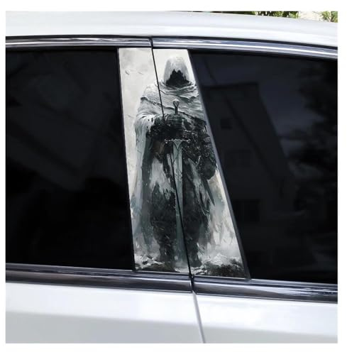 IBENZIGH 2 Stücke Auto B-Säule Aufkleber Abdeckt Zerkratzt Auto Fenster Säule DIY Auto Tür Säule Aufkleber Autodekoration(Type G)