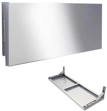 EMENKD Wandklapptisch Aus Edelstahl, Wandregal, Küchenaufbewahrungsregal Für Restaurant, Garage, Wäscherei(40x30cm)