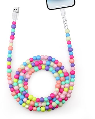 Aolcev for iPhone Charger Cable 1.5M 66W [MFi Certified] 3A Fast Charging Lightn-ing Cable Beaded Phone Charger Cord for iPhone 14 13 12 11 Pro Max XS XR X 8 7 6 Plus 5 SE, iPad, iPod-Colorful