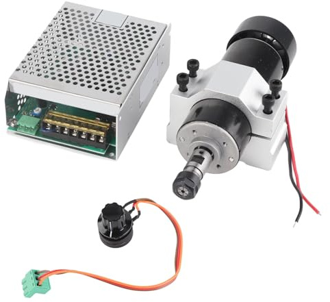 Kelawoly Moteur de Broche Refroidi par Air, Montage ER11 500 W 12 000 Tr/min, Précision à Grande Vitesse pour la Sculpture sur Bois et le Perçage de PCB