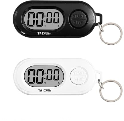 Mini Countdown Time Timer - Stumme Version & Klingeltonversion Timer Kinder, Eieruhr Digital, Küchenuhr, Sportliche Stop Watch Schlüsselanhänger, Digitale Zeitschaltuhr für Kochen, Studieren, Übung