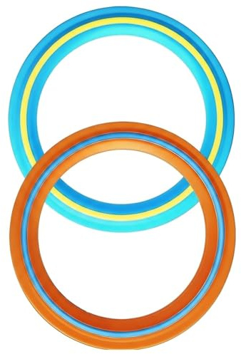 2 Stück SetFrisbee, Wurfring Set mit Zwei Ringen, Aerodynamisches Design für stabile Flugbahnen, Leicht für Outdoor-Aktivitäten, Perfektes Wurfspiel für Garten und Strand, Farbkom Blau und Orange