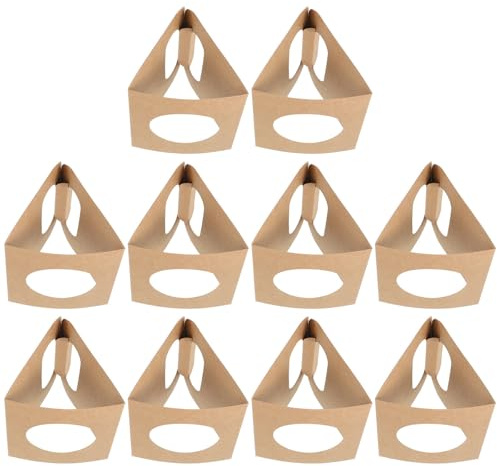 SHINEOFI Portavasos de Papel Kraft con Asa Plegable para 10 Bebidas, Portador de Bebidas para Llevar Adecuado para Té de Burbujas y Café en Servicios de Comida