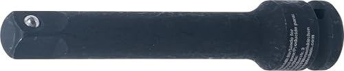 BGS 193 | Kraft-Verlängerung | 12,5 mm (1/2) | 125 mm | für Hand- und Schlagschrauberbetrieb | Chrom-Molybdän-Stahl | brüniert | Aufnahme für Arretierstift und Gummiring
