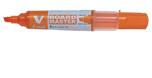 Pilot Begreen Recycled V Board Master Whiteboard Marker Chisel 2.2 - 5.2 mm Tip - Orange, Box of 10