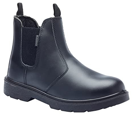 Blackrock Dealer Stivali di sicurezza da lavoro, Punta d'acciaio, Stivali Chelsea, Uomo Donna Donna Donna, Scarpe di sicurezza, Giardinaggio, Nero, Equitazione, Cantiere, Scarpe antiscivolo, Leggero
