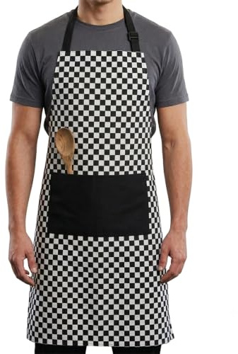 Premier Housewares Check Mate Apron | Stylish Black & White Chef Apron