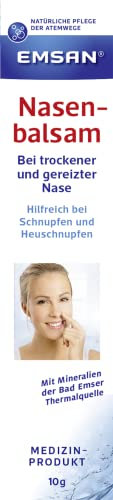 Emsan® Nasenbalsam | Zur Befeuchtung und Pflege bei Schnupfen | Für trockene und gereizte Nasen | Bei Krusten-und Borkenbildung, auch bei Allergien geeignet | 10g (10 ml (1er Pack))