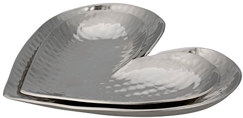 Gift Company Fin, gehämmerte Schalen in Herzform, 2er-Set, silber