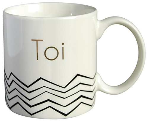DRAEGER PARIS - Mug en Porcelaine Fine - Black & Gold - Toi - Ami, Collègue, Famille, Anniversaire, Saint-Valentin, Noël - Humour, Fun, Amour - 350 ml - Avec Boîte Cadeau