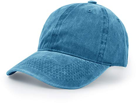 Baseballmütze, Waschbarer Stoff Baumwolle Verstellbarer Outdoor Sonnenhut Lässiger Unisex-Hip-Hop-Hut Hysteresenkappe See Blau