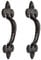 2X Black Cast Iron 7 Fleur De LYS Pull Handles