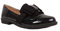 Mocassini da donna in vernice classica con fiocco in camoscio e cuciture vintage, Nero , 37 EU
