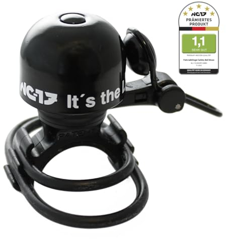 NC-17 Fahrradklingel - Safety Bell Brass1 / Fahrradglocke / Fahrradhupe / Klingel Glocke Hupe für Fahrrad / Messing / schwarz