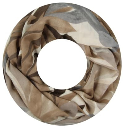 Majea Damen Loop Schal Schlauchschal Halstuch (880023) (beige 24)