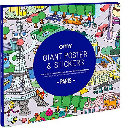OMY Poster & Stickers-Paris, Papier, Weiß, 70 x 100 cm