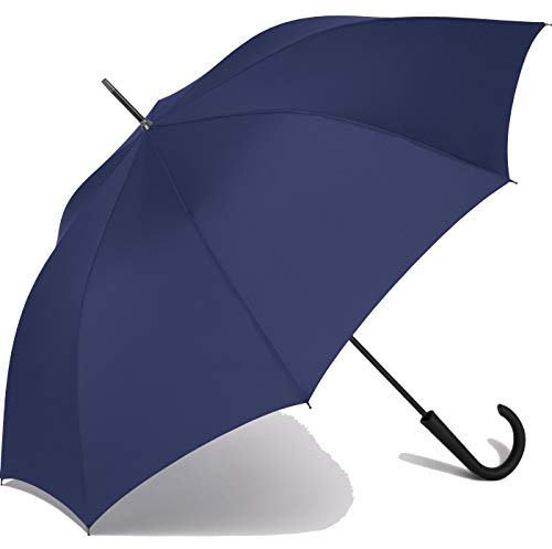 RS-Stockschirm Exklusiv sturmsicher mit Automatik Fiberglas-Streben - Navy Blau