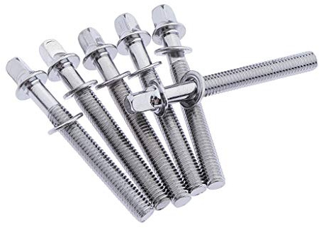 Perfeclan 6pcs NEW Chrome Drum Tension Rods 60mm X 5mm Tom Snare Build Repair