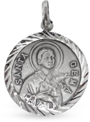 Inmaculada Romero IR Silber 925M fest 925m fest 925 m Silbermedaille 27mm. Santa-GEMA-Wagen, die zurück glänzt Lisa-Kante