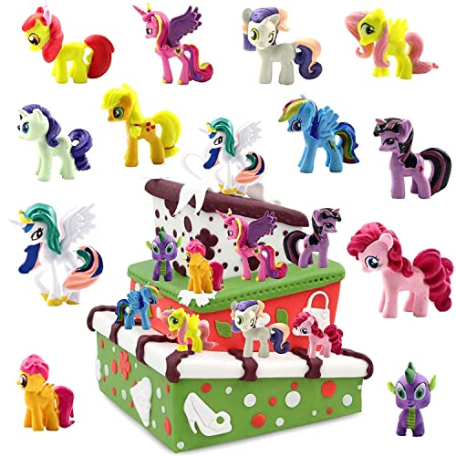 Einhörner figur, 12 Stück Einhorn Torten Dekoration, Kleine einhörner figuren, Kuchendeko einhorn mädchen, Mini einhörner figuren, Geburtstag Kuchen Deko Figuren