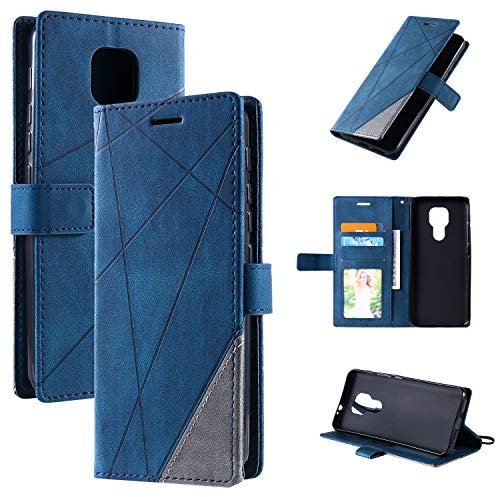 QiongniAN Custodia per Lenovo K12 Note XT2083-4,Custodia in Pelle Custodia per Motorola Moto E7 Plus XT2081-1 XT2081-2 / Moto G9 Play XT2083-1 XT2083-3 / Moto G9 Custodia Cover Case Blue