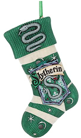 Nemesis Now Offiziell Lizenziertes Harry Potter Slytherin-Strumpf-Ornament, Grün, B5618T1, One Size