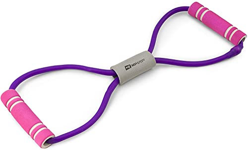 Hop-Sport Fitness Expander 8 Form Brust Widerstandsbänder mit Schaumstoffgriff für Frauen Heimfitness in Zwei Farben (lila)