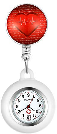 Avaner Krankenschwesteruhr Pflegeruhr Analog Quarzwerk FOB Ansteckuhr mit Pin/Clip Arzt Doktor Medical Taschenuhr aus Silikon