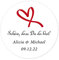 48 Stück personalisiert Liebe-herz Hochzeitssticker - Schön, dass Du da bist! Aufkleber - 4 cm Runde Papieraufkleber Etiketten für Hochzeit,Gastgeschenk,Tischdeko,Flaschen,Tüten - Rd 108-013