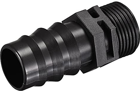 sourcing map Barb - Accesorios de riego (25 mm a rosca macho G3/4, plástico para manguera de diámetro interior de 1 pulgada, color negro, 4 unidades)