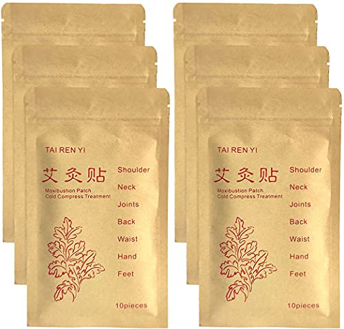 60pcs Self-Heating Patch Chinese Mugwort Leaf Foot Pads Sticker for Neck, Back, Knee, Waist