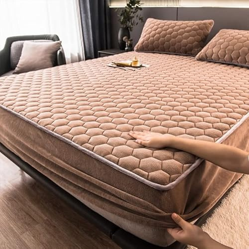 HAIBA Sterne Spannbettlaken Cashmere-Feeling Fleece, kuscheliges Spannbetttuch, Flauschiges Laken gut als Matratzenschoner，90 x 200 + 30 cm