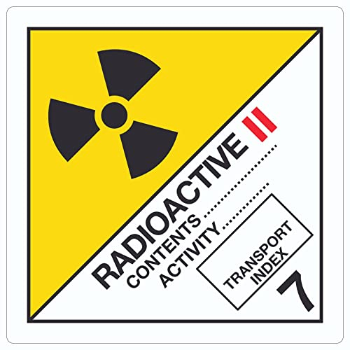Aufkleber Quadrat radioaktive Stoffe Symbol Radioactive II-GELB 75x75mm