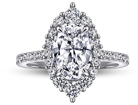 Aotiwe Bague 925 Argent Femme, idee Cadeau Anniversaire Bague Marquise entièrement en zircone Or Blanc Style5 Argent avec Marquise Zircone Taille 54