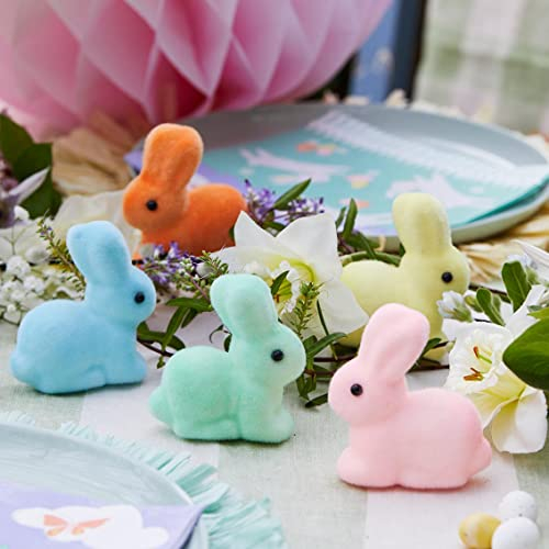 Talking Tables Easter Table Decorations | Mini Pastel Rabbits Figurine for Egg Hunt, Kids, Spring, Cute Bunnies Pack of 5, Small