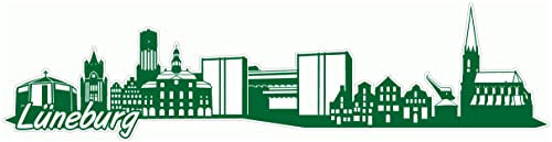 Samunshi® Lüneburg Skyline Aufkleber Sticker Autoaufkleber City Gedruckt - 20x5cm grasgrün
