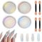 Allstarry Chrome Nail Powder 4 Colors Iridescent Aurora Powder Metallic Mirror Effect Pigment Pearlescent Mermaid Glitter Unicorn Glitter for Nail Art Manicure Decoration Home DIY Salon