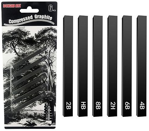 Butyeak Gepresste Zeichenkohle, Pencil Holzkohle-Sticks, Zeichenkohle Set, Charcoal Pencil Kohlestifte Set, Holzkohlestifte zum Zeichnen, komprimiert Graphit, HB, für Kinder, Schüler, Künstler