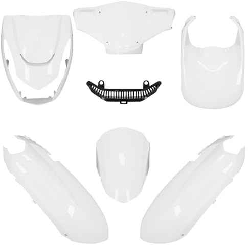 Kit carénage P2R pour Scooter Peugeot 50 Kisbee 2010 à 2017 6 Pieces/Blanc Brillant Neuf