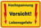 Hochspannung lebensgefahr schild - achtung hochspannung schilder - warnung hochspannung shild 30 x 20cm (Hochspannung lebensgefahr schild (PCV))