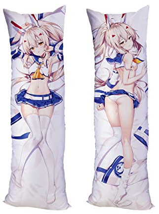 Azur Lane Ayanami Cushion Cover Pillow Case Peach Skin 150x50cm (59in x 19.6in) KMS Bismarck Pillowcase